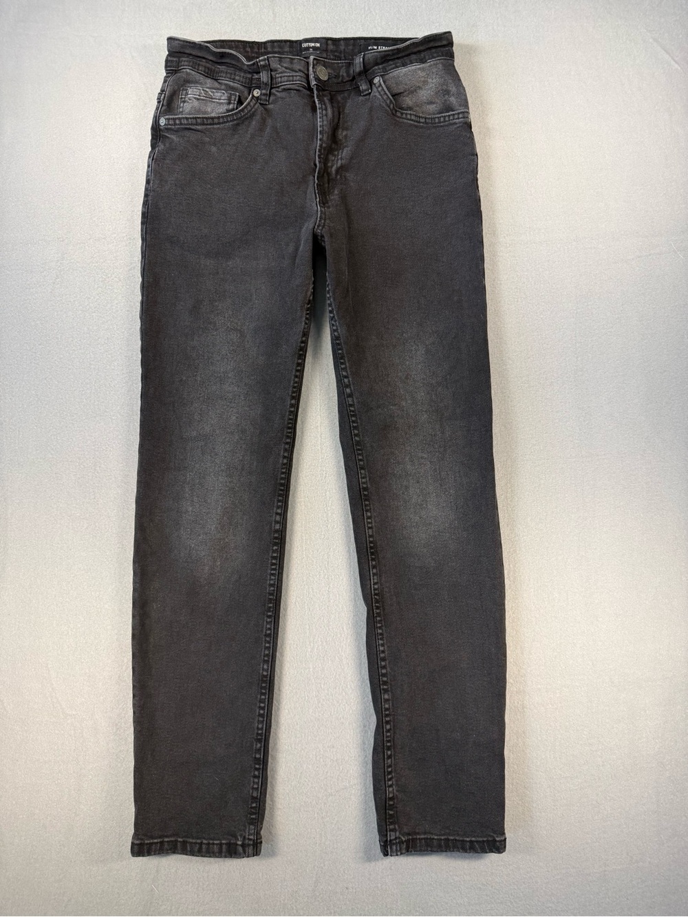 Cotton On Men’s Slim Straight Jeans in Washed Black